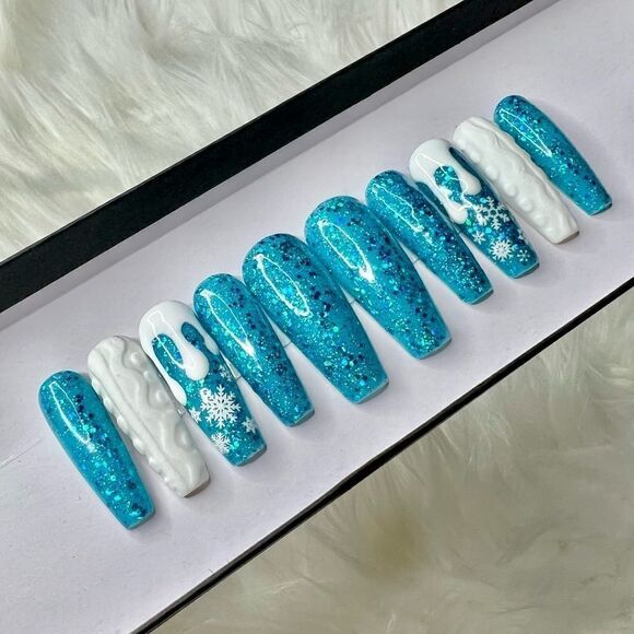 Holiday Custom Press On Nails | High Quality Nails | Handmade - Picture 1 of 11